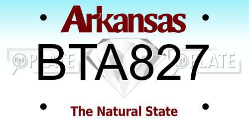 BTA827 Arkansas License Plate