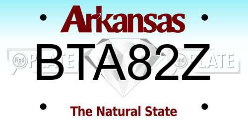 BTA82Z Arkansas License Plate