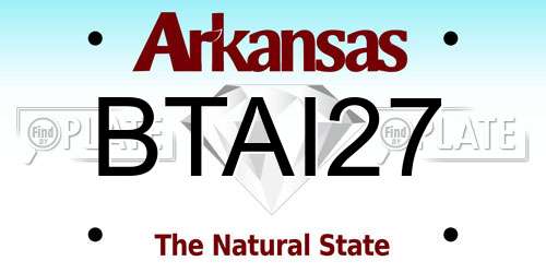 BTAI27 Arkansas License Plate