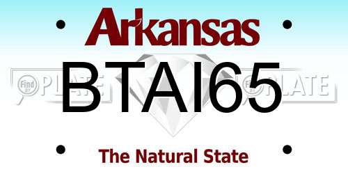 BTAI65 Arkansas License Plate