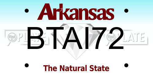 BTAI72 Arkansas License Plate