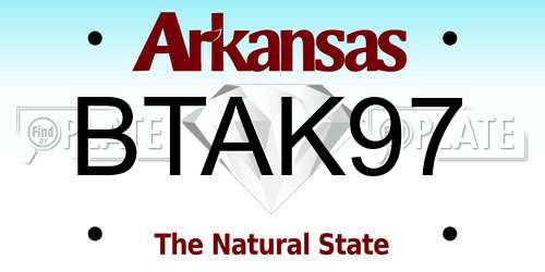 BTAK97 Arkansas License Plate