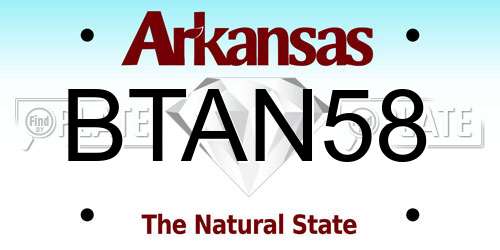 BTAN58 Arkansas License Plate