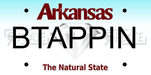 BTAPPIN Arkansas License Plate