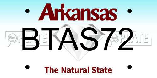 BTAS72 Arkansas License Plate