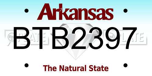BTB2397 Arkansas License Plate