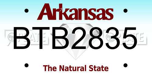 BTB2835 Arkansas License Plate