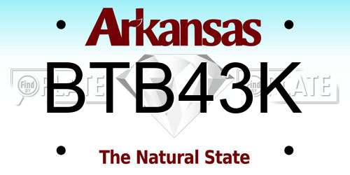 BTB43K Arkansas License Plate