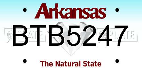 BTB5247 Arkansas License Plate