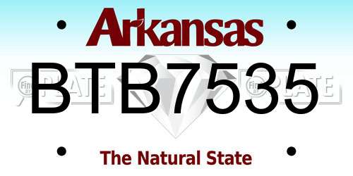 BTB7535 Arkansas License Plate