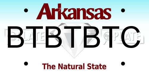 BTBTBTC Arkansas License Plate