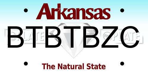 BTBTBZC Arkansas License Plate