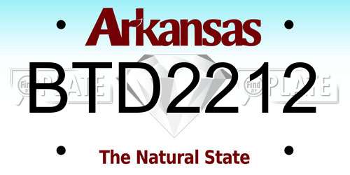 BTD2212 Arkansas License Plate