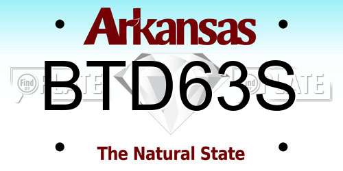 BTD63S Arkansas License Plate