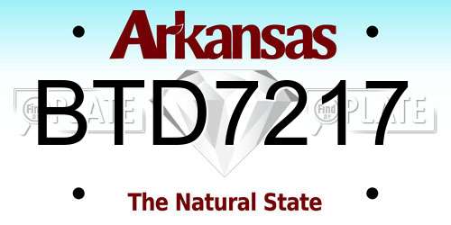 BTD7217 Arkansas License Plate