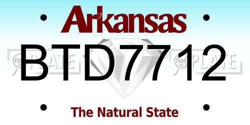 BTD7712 Arkansas License Plate