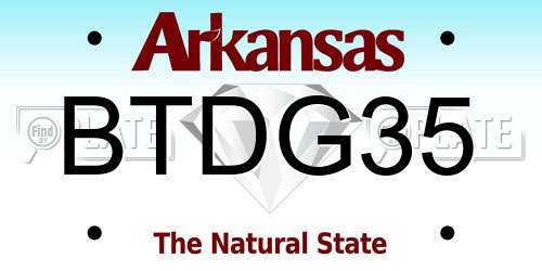 BTDG35 Arkansas License Plate