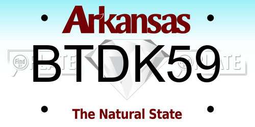 BTDK59 Arkansas License Plate