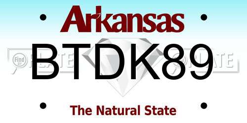 BTDK89 Arkansas License Plate
