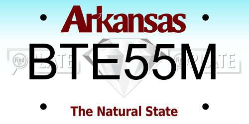 BTE55M Arkansas License Plate