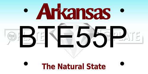 BTE55P Arkansas License Plate
