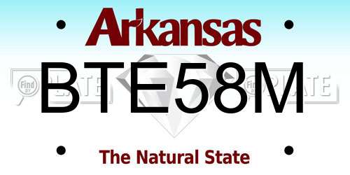 BTE58M Arkansas License Plate