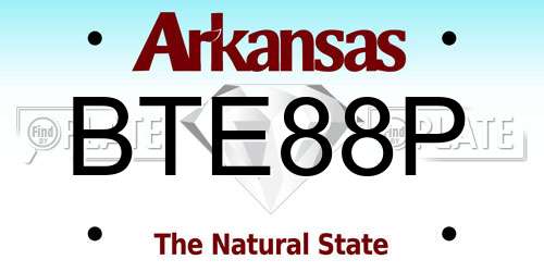 BTE88P Arkansas License Plate