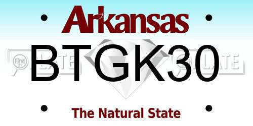 BTGK30 Arkansas License Plate