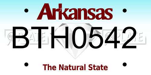 BTH0542 Arkansas License Plate