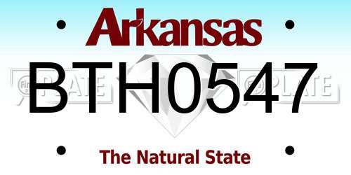 BTH0547 Arkansas License Plate