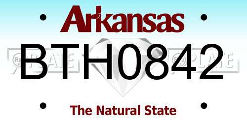 BTH0842 Arkansas License Plate