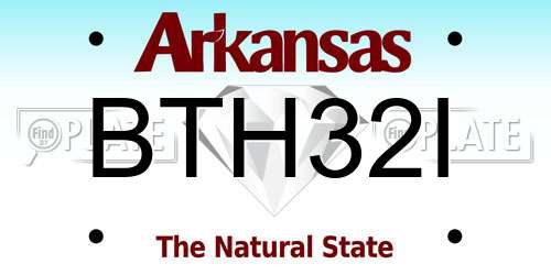 BTH32I Arkansas License Plate