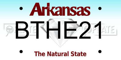 BTHE21 Arkansas License Plate