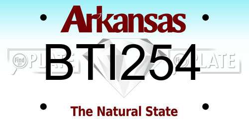 BTI254 Arkansas License Plate