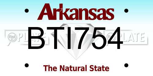 BTI754 Arkansas License Plate
