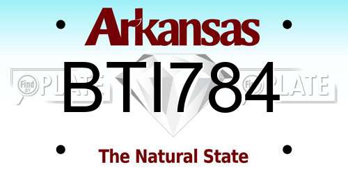 BTI784 Arkansas License Plate