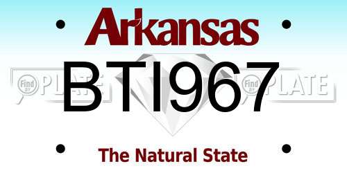 BTI967 Arkansas License Plate