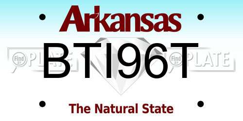 BTI96T Arkansas License Plate