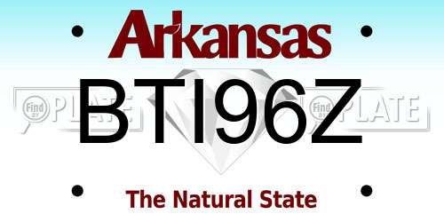 BTI96Z Arkansas License Plate