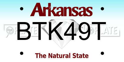 BTK49T Arkansas License Plate