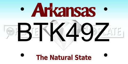 BTK49Z Arkansas License Plate