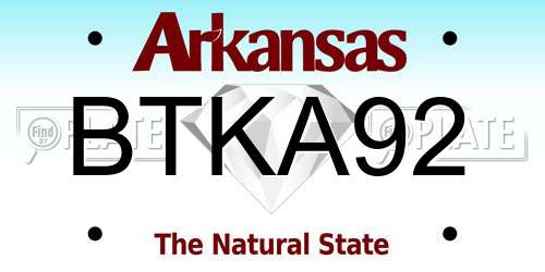 BTKA92 Arkansas License Plate