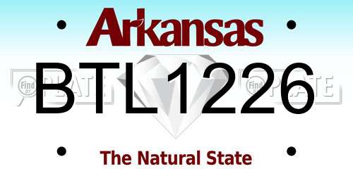BTL1226 Arkansas License Plate