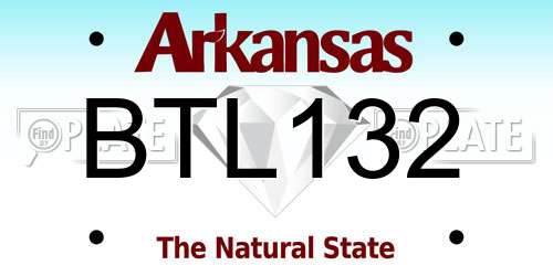 BTL132 Arkansas License Plate