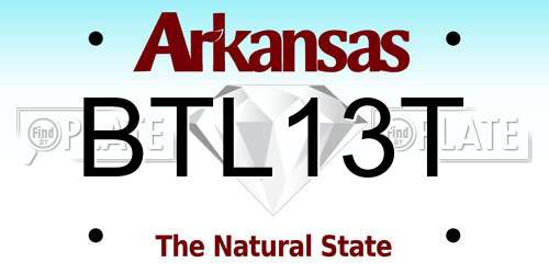 BTL13T Arkansas License Plate