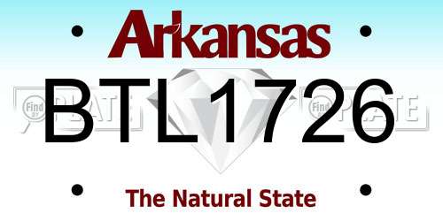 BTL1726 Arkansas License Plate