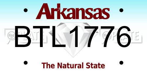 BTL1776 Arkansas License Plate