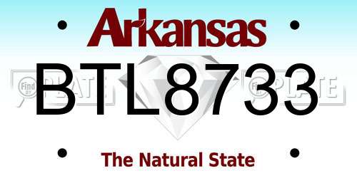 BTL8733 Arkansas License Plate