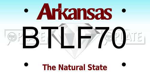 BTLF70 Arkansas License Plate
