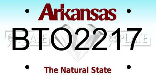 BTO2217 Arkansas License Plate